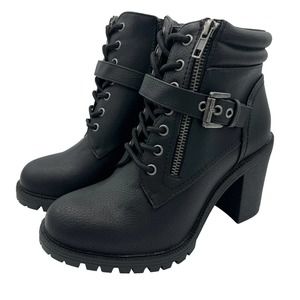 Torrid Lace-Up Hiker Heel Black (WW) Women’s Size 9 NWT